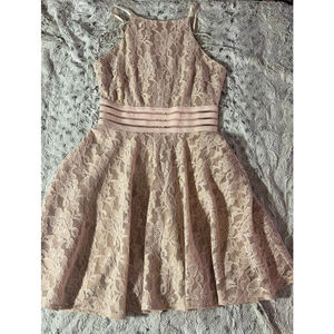 City Studio Blush Pink and Silver Lace Mini Dress Juniors Sz 3 Winter Ball Prom